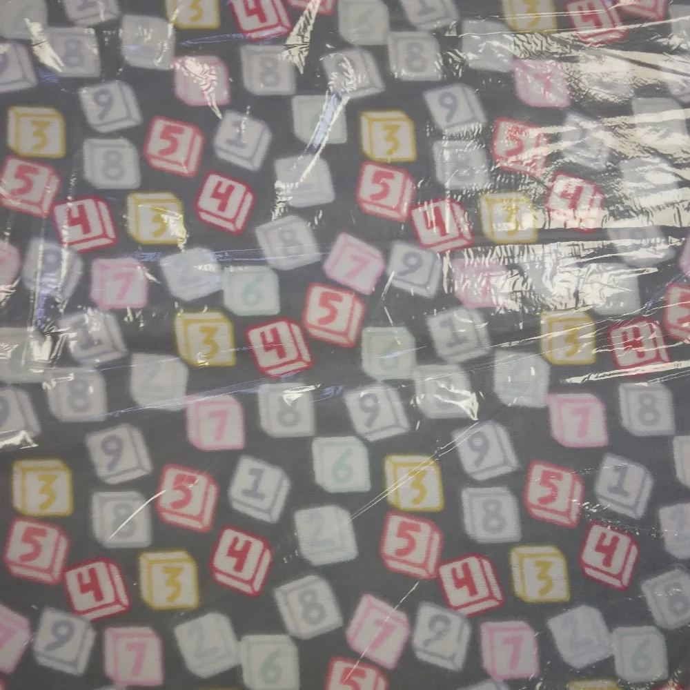 FABRIC Flannel Letters & Numbers Gray, , 100% Cotton Flannel, 8 Yard Sealed Bolt